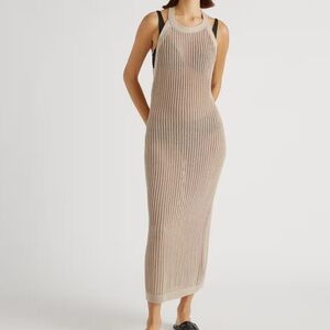 Quince 100% Organic Cotton Open-Knit Cover-Up Maxi Dress